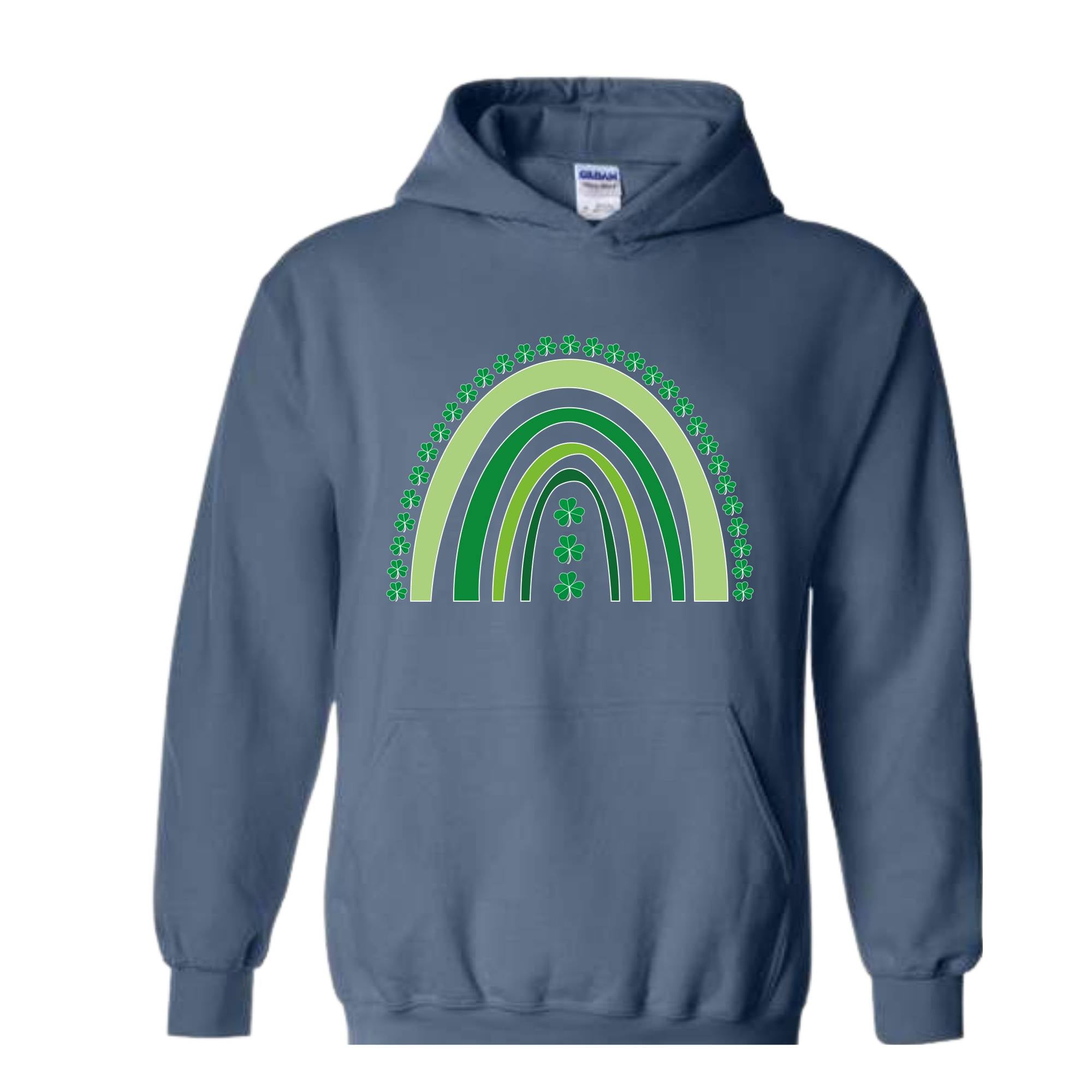 Rainbow Shamrock Sweatshirt, Rainbow Lucky Sweatshirt, St Patricks Hoodie, Patricks Day Sweatshirt, Rainbow Shamrock Lucky Irish Sweatshirt