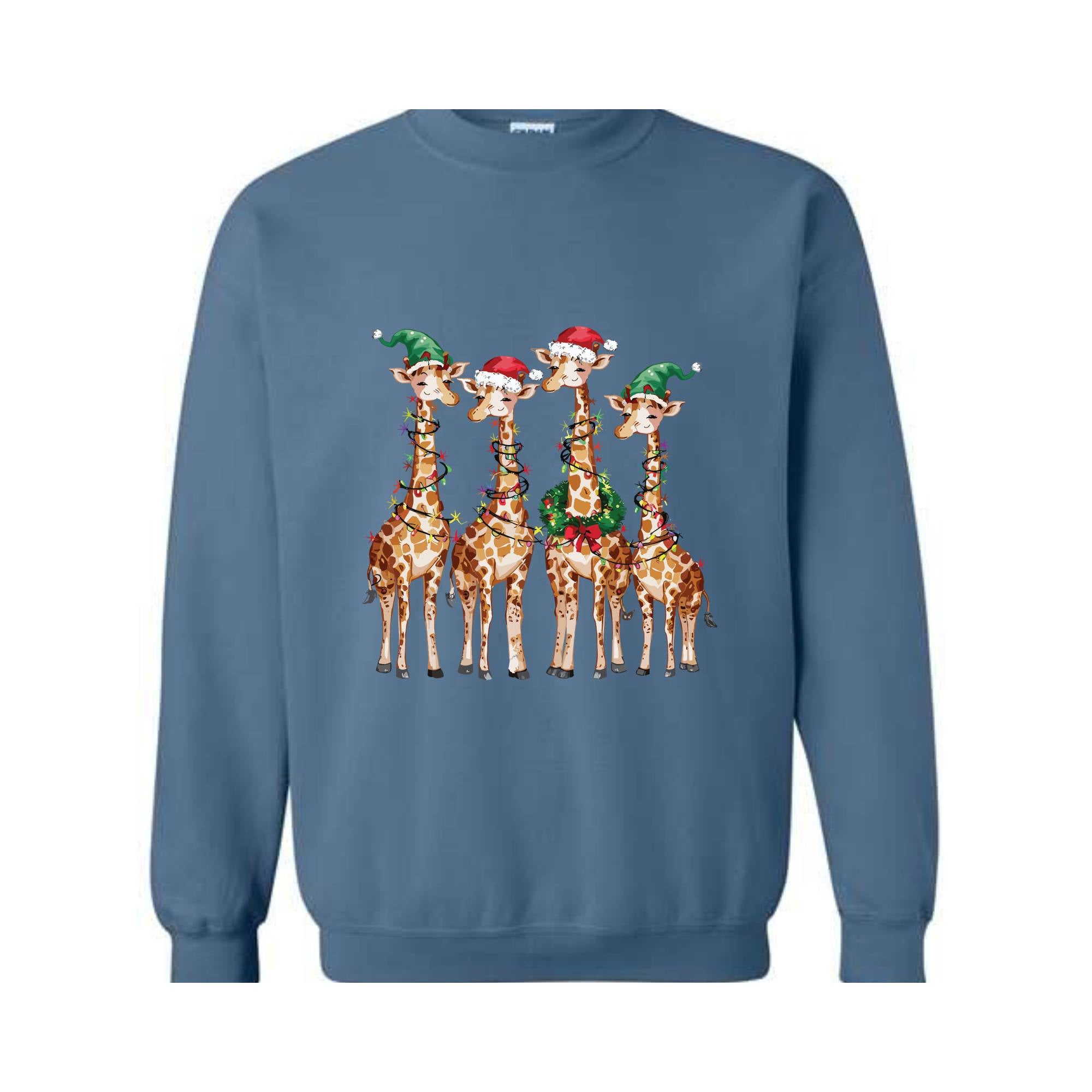 Christmas Giraffe Sweatshirt, Giraffe Christmas Shirt, Xmas Holiday Sweater, Christmas Gift, Animal Lover Christmas Hoodie