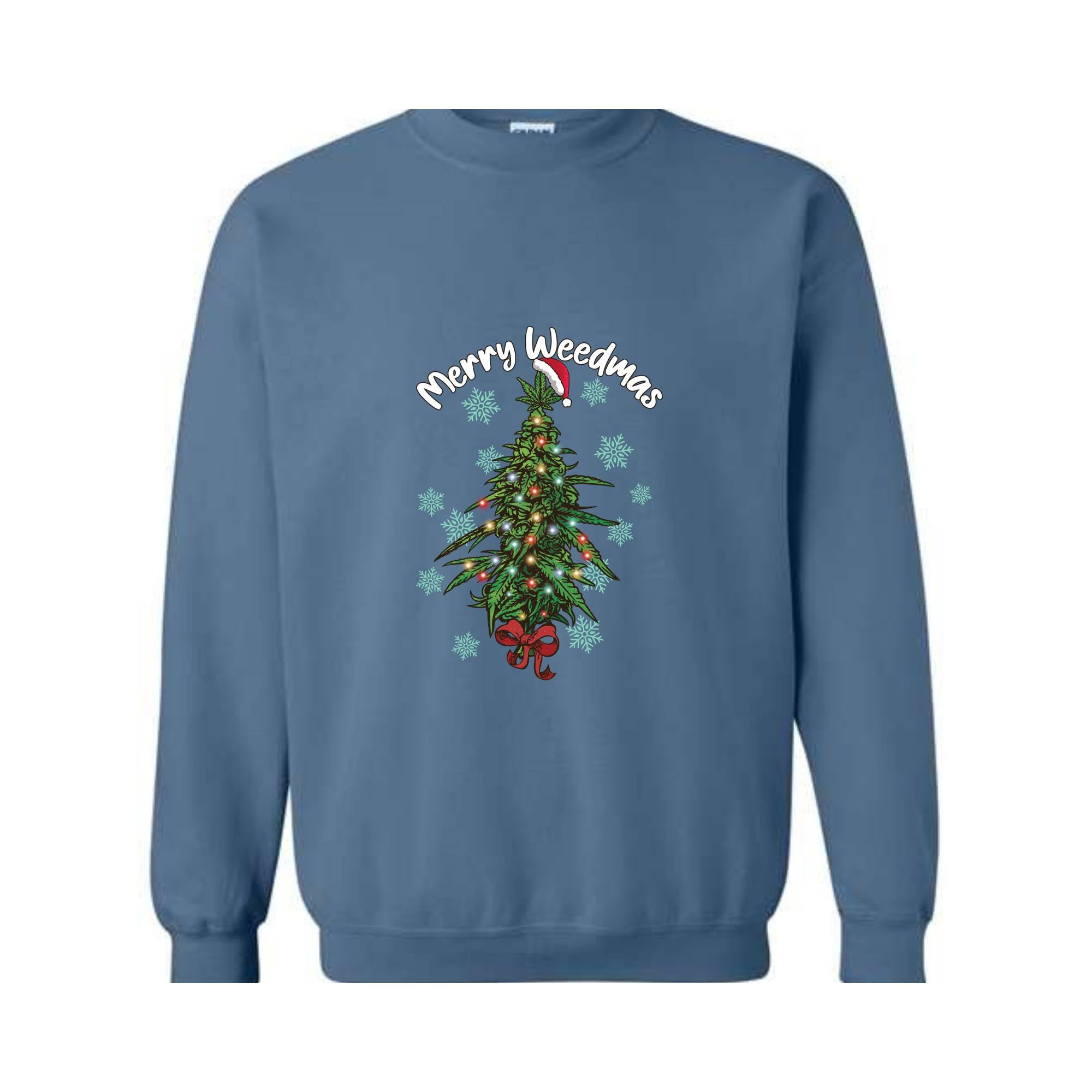 Merry Weedmas Sweatshirt, Christmas Tree Sweatshirt, Christmas Sweatshirt, Santa Claus Sweatshirt, Christmas Gift