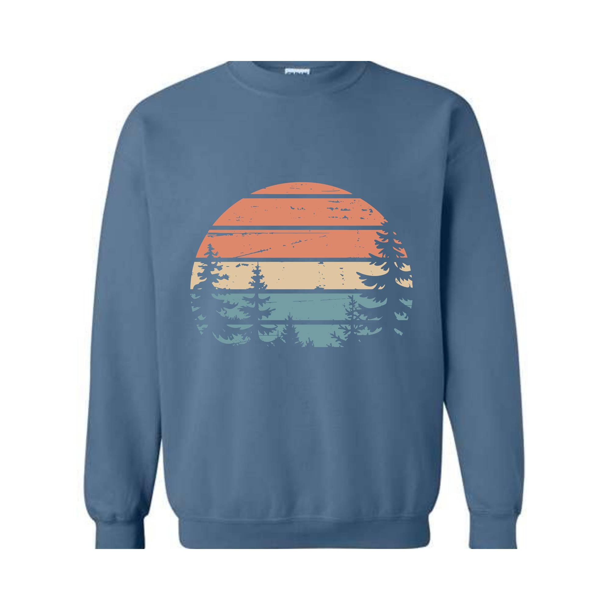 Sunset Sweatshirt, Camping Gift, Forest Themed , Tree , Adventure , Wildlife , Wilderness Tee, Pine Tree