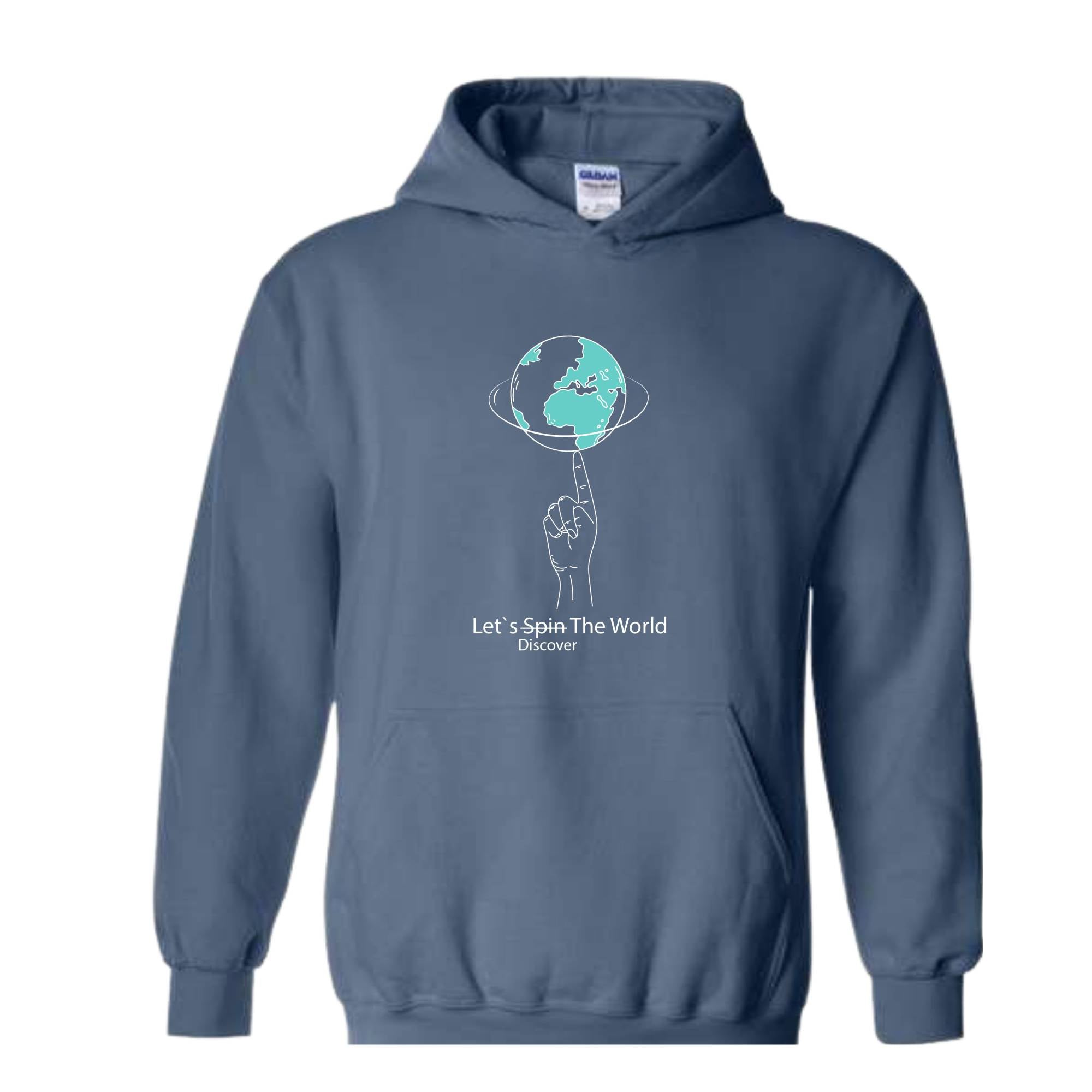 Lets Discover the World Hoodie , Earth Hoodie , Funny Earth Hoodie , The World Hoodie , Earth Back Hoodie , Hand with Earth