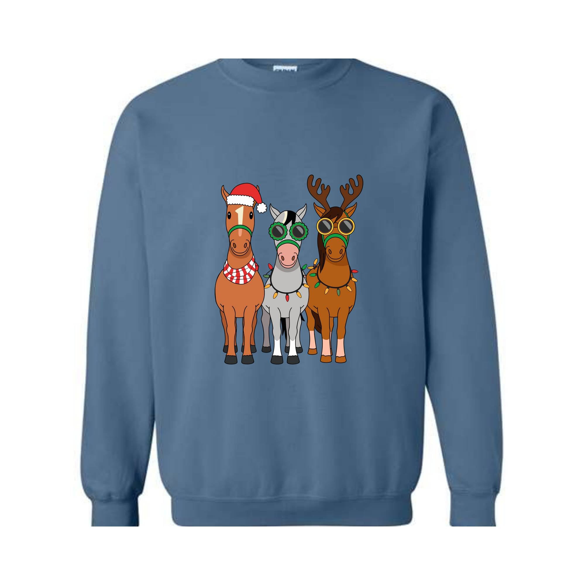 Horse Christmas Sweatshirt, Horse Lover Hoodie, Animal Christmas Shirt, Farm Animals Hoodie, Horse Christmas Hoodie, Western Christmas