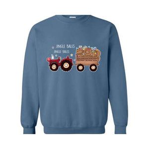 Jingle Bales Jingle Bales Sweatshirt, Christmas Sweatshirt, Farming Sweatshirt, Christmas Farmer Sweatshirt, Christmas Lights