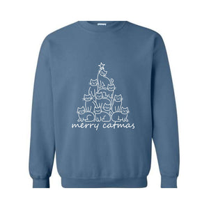 Merry Catmas Sweatshirt, Cat Lover Gift For Christmas, Christmas Sweat, Holiday Sweatshirt