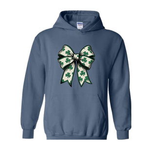 St Patrick's Day Bow Sweatshirt, St Patrick's Day Hoodie, Lucky Shamrock Hoodie, St Patrick's Gift, St Patty's Hoodie, Irish Bow Hoodie