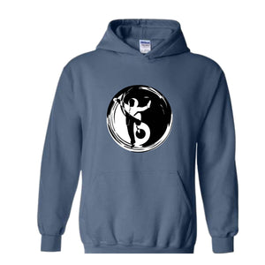 Yin Yang Hooded Sweatshirt, Ying Yang Symbol, Japanese Philosophy, Cozy Winter Apparel, Street Style