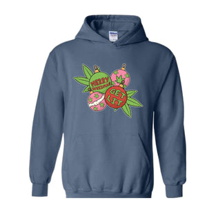 Merry Weedmas Get Lit Sweatshirt, Merry Weedmas Sweatshirt, Christmas Gift, Smoke Weed Sweatshirt, Christmas Sweatshirt