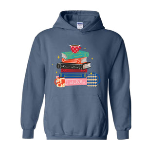 Coffee And Books Sweatshirt, Bookish Hoodie, Gift For Teacher, Librarian Sweater, Cute Books And Coffee Hoodie