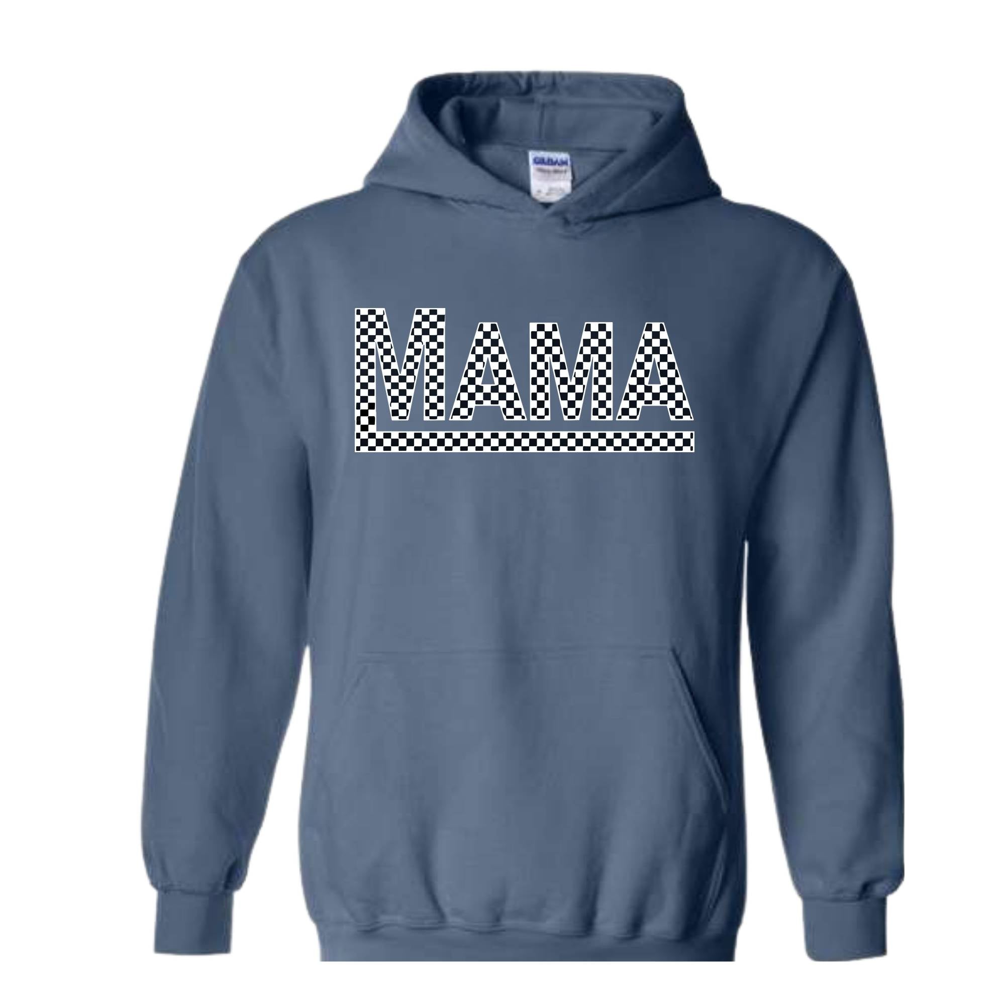 Checkered Mama Sweatshirt, Mom Hoodie, Mother's Day Gift, Cute Mom Hoodie, New Mom Hoodie, Best Mom Hoodie, Grandma Hoodie