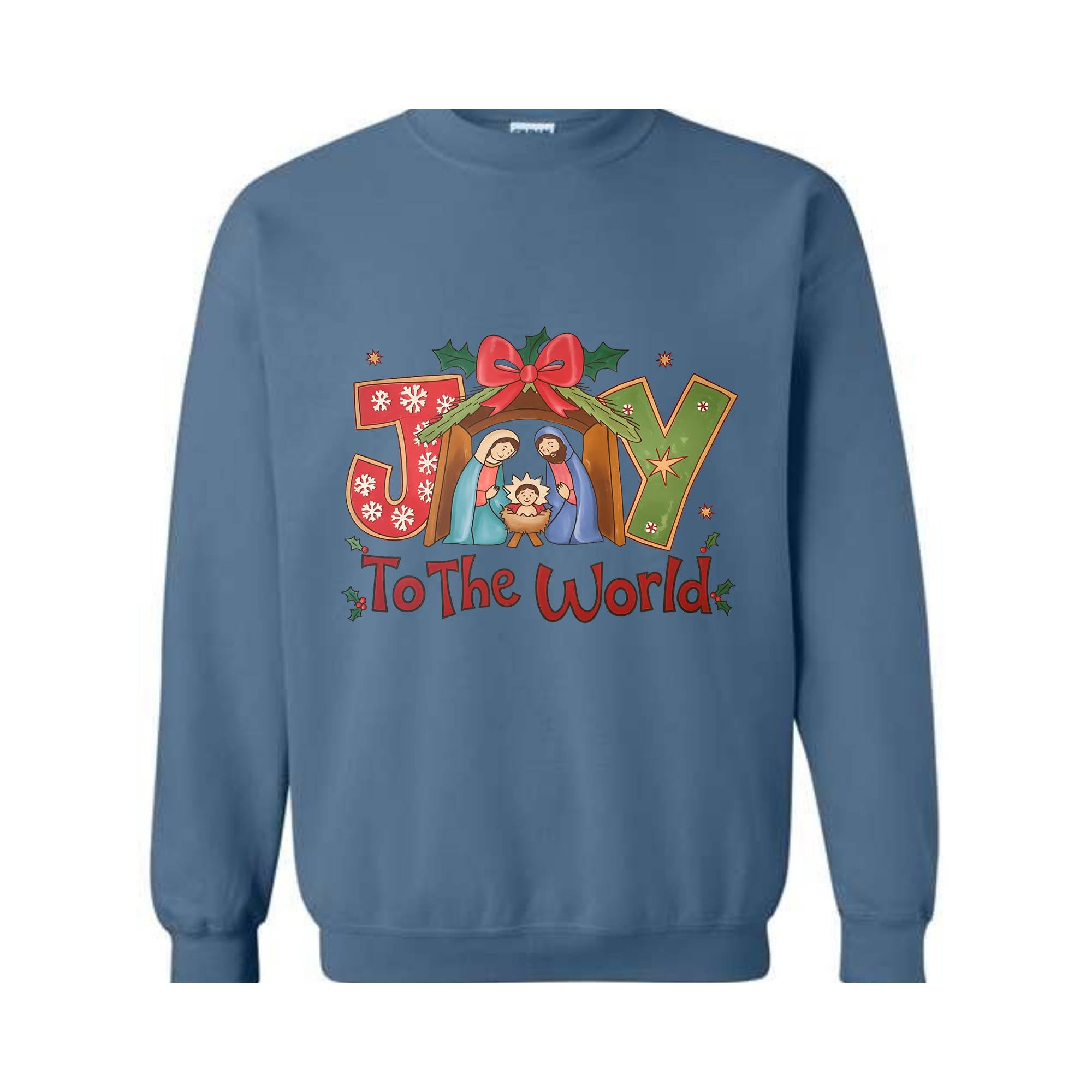 Joy To The World Sweatshirt, Christian Christmas Sweater, Cute Xmas Hoodie, Retro Christmas Nativity Scene Sweater, Christmas Gifts