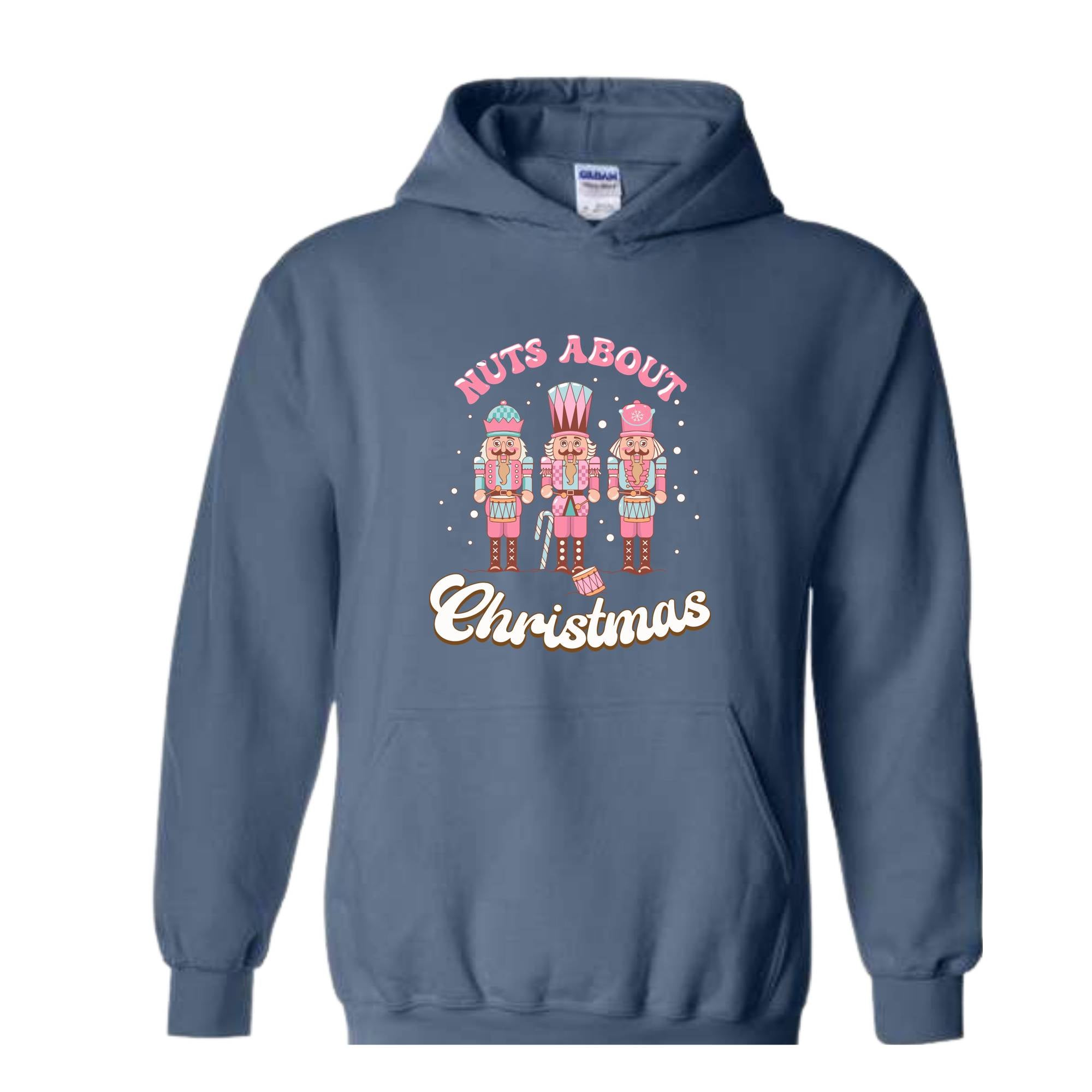 Nuts about Christmas Sweatshirt, Pink Nutcracker Sweatshirt, Christmas Party Sweater, Nutcracker Gift, Winter Sweatshirt