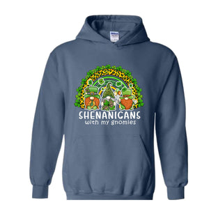 Shenanigans With My Gnomies Hoodie, St. Patricks Day Hoodie, Lucky Hoodie, Gnome Hoodie, Boho Rainbow Hoodie