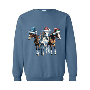 Cute Christmas Horse Sweatshirt, Cowboy Christmas Shirt, Horse Lover Gifts, Funny Christmas Sweat, Farm Christmas Sweatshirt