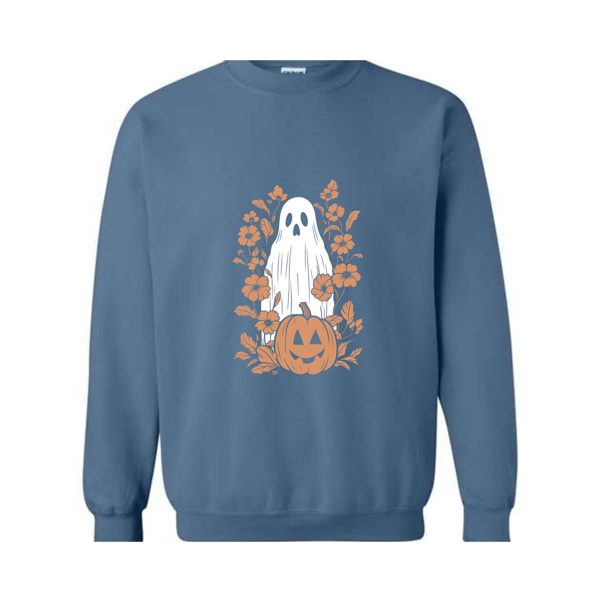 Floral Ghost Halloween Sweatshirt, Halloween Autumn Hoodie, Pumpkin Hoodie, Ghost Sweatshirt, Halloween Gifts