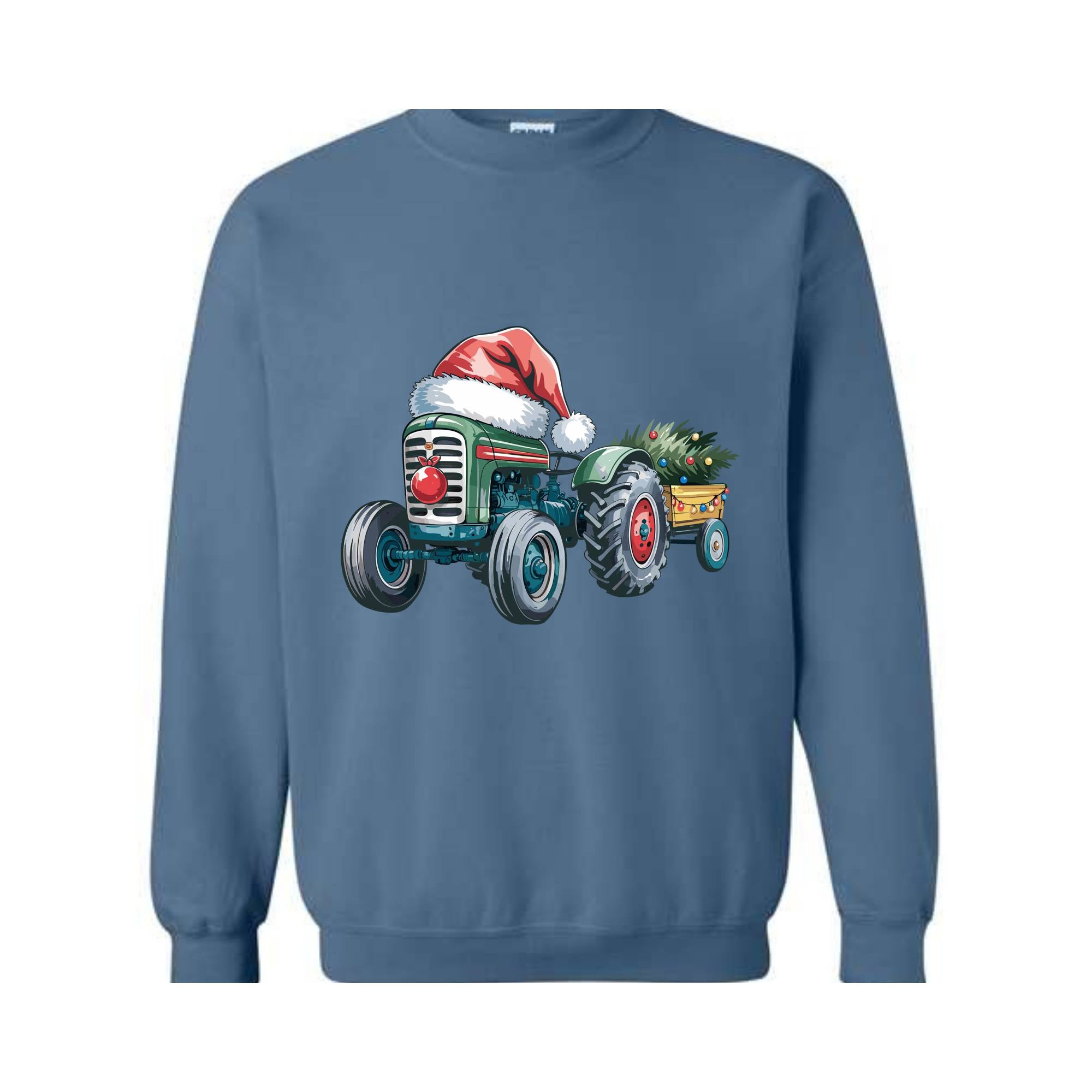 Tractor Christmas Sweatshirt, Christmas Boy Sweater, Santa Kids Shirt