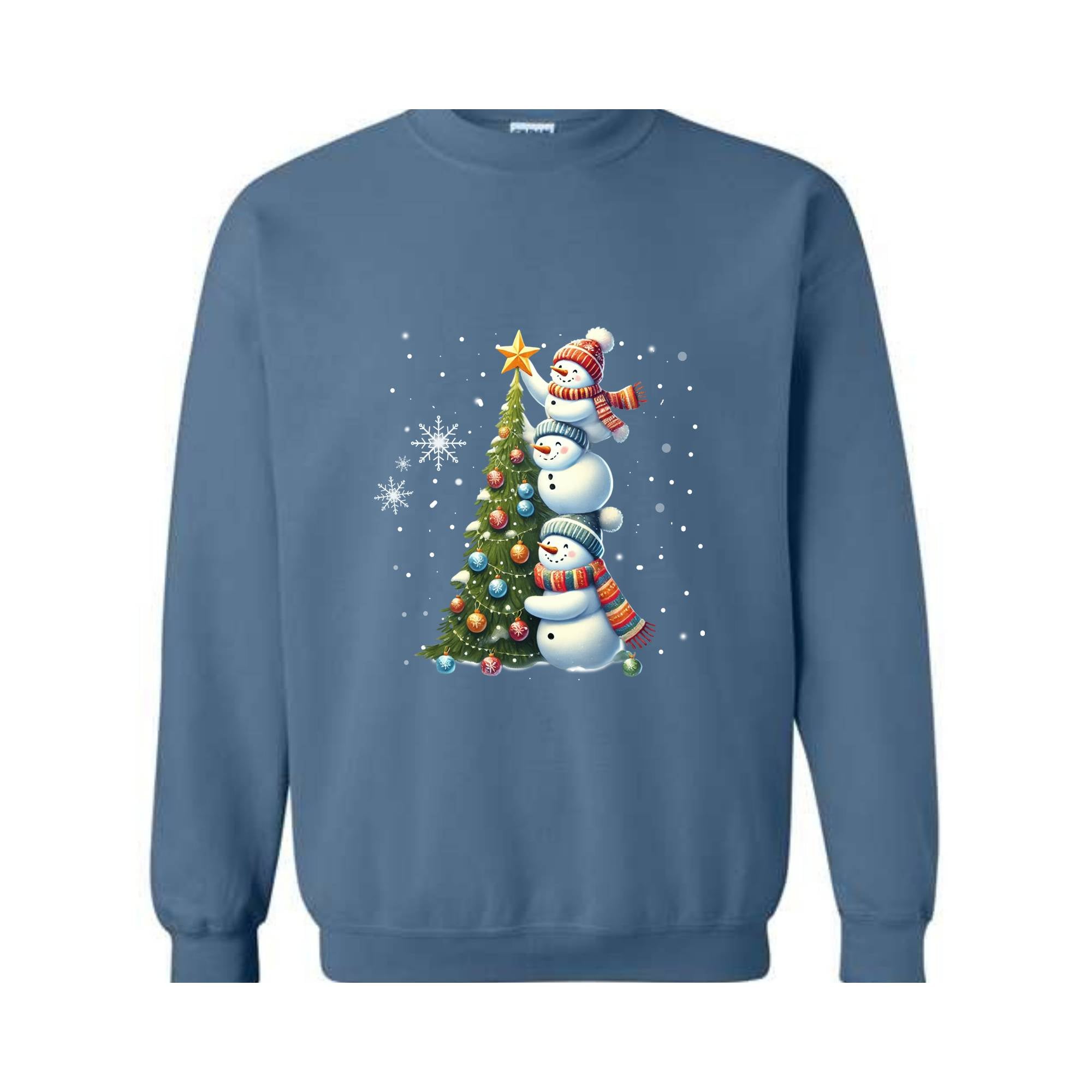 Cute Christmas Snowman Sweatshirt, Funny Christmas Snowman Sweater, Let it Snow Hoodie, Watercolor Winter Shirt, Snowman Shirt