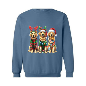 Golden Retriever Christmas Sweatshirt, Dog Christmas Sweatshirt, Golden Mom Shirt, Dog Lover Gift, Holiday Sweatshirt, New Year Sweatshirt