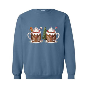 Gingerbread Christmas Coffee Shirt, Christmas coffee Sweatshirt, women Holiday sweater, Xmas Tee, Coffee Lover gift