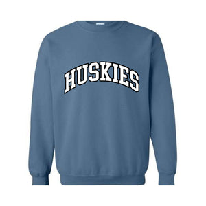 Team Mascot Huskies Team Sweatshirt, Huskies Team Spirit Sweatshirt, Huskies Fan Sweatshirt, Huskies School Gift, Huskies School Spirit