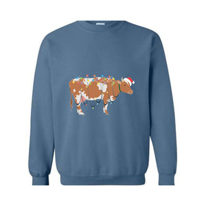 Christmas Cow Sweatshirt, Country Sweatshirt, Country Xmas Sweatshirt, Farm Christmas Sweatshirt, Cow Lover Sweatshirt, Christmas Gift