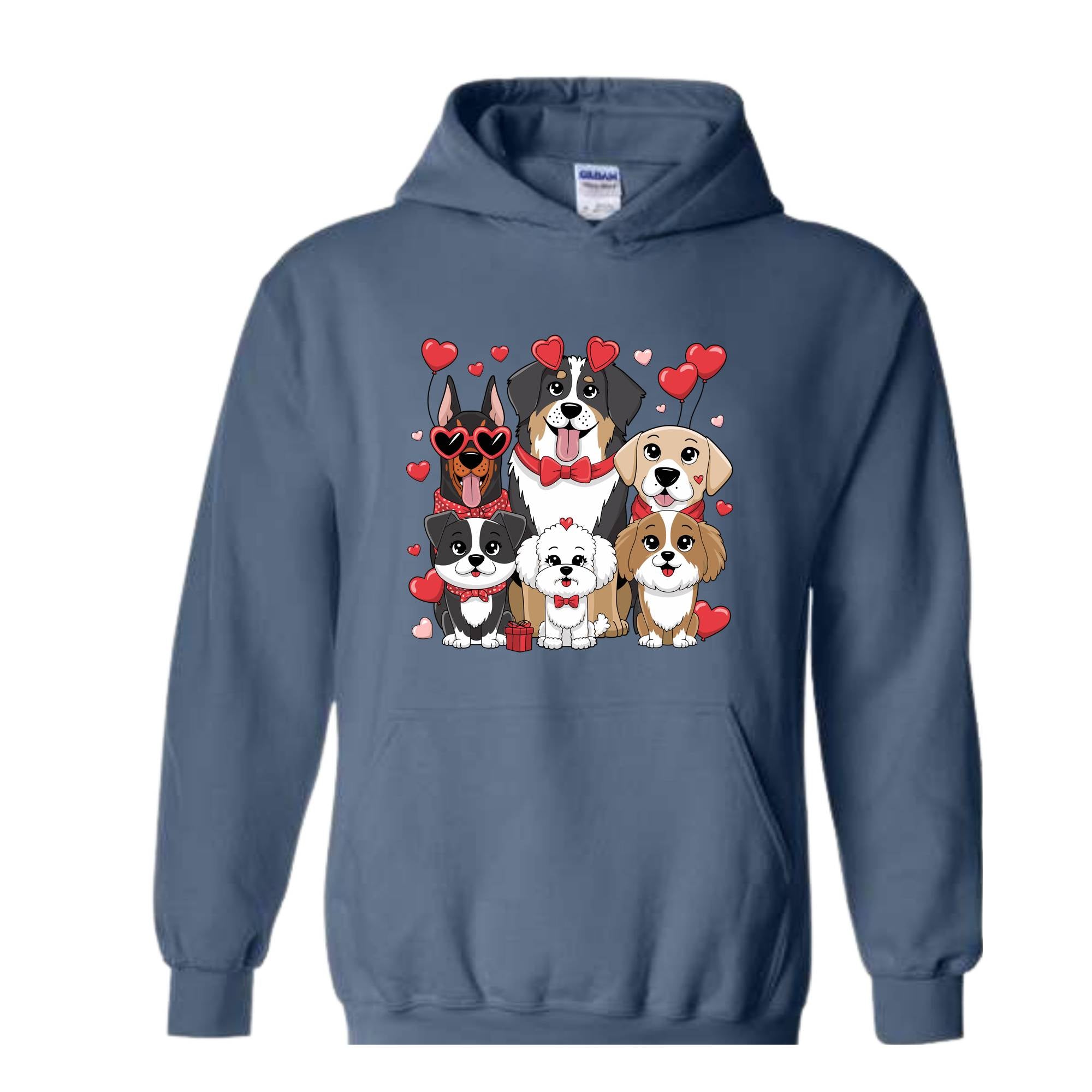 Valentines Dogs Sweatshirt, Dog Lover Valentines Gift, Valentines Hoodie, Dog Mom Hoodie, Dog Valentine Hoodie, Cute Valentines Sweatshirt