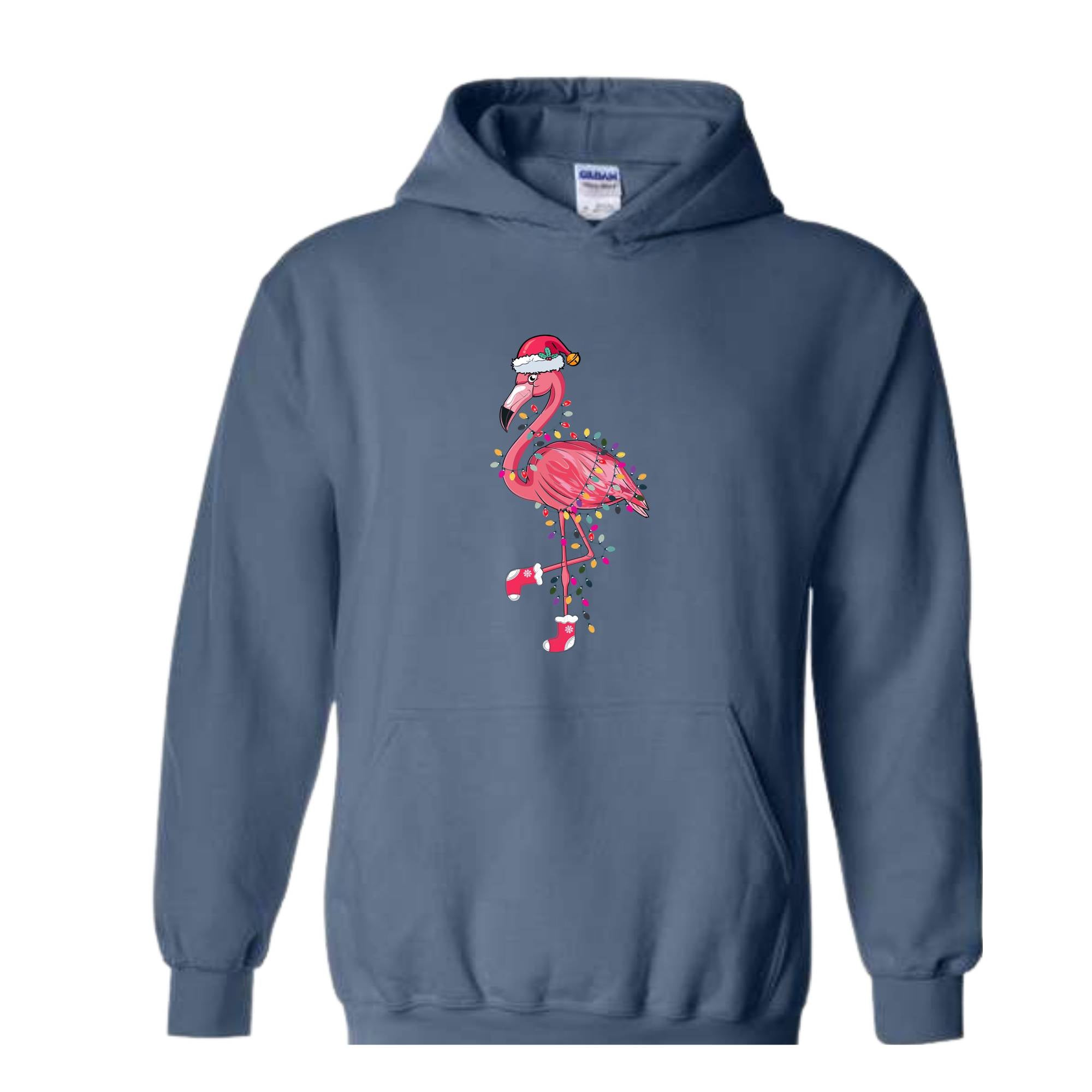 Chrismas Flamingo Sweatshirt, Cute Flamingo Sweater, Animal Christmas Sweatshirt, Santa Beach Sweatshirt, Tropical Christmas