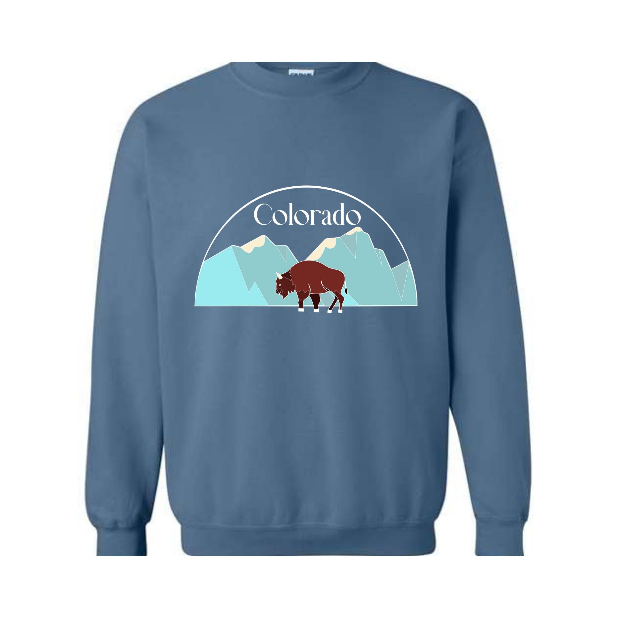 Colorado State Sweatshirt, Trendy State Sweatshirt, Colorado Mountain Sweatshirt, Mountain Sweatshirt, Buffalo Sweatshirt, Holiday Hoodie