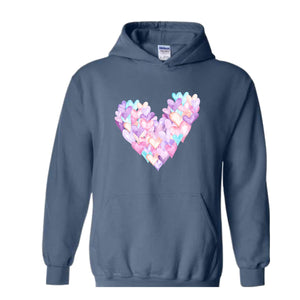 Cute Brushstroke Heart Sweatshirt, Happy Valentines Day Hoodie, Valentines Day Gift, Girls Valentine Tees, Heart Sweatshirt