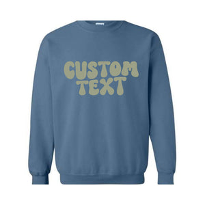 Custom Retro Wavy Hoodie, Personalised Retro Hoodie, Custom Text Hoodie, Custom Sweatshirt, Groovy Text Hoodie, Custom Gift