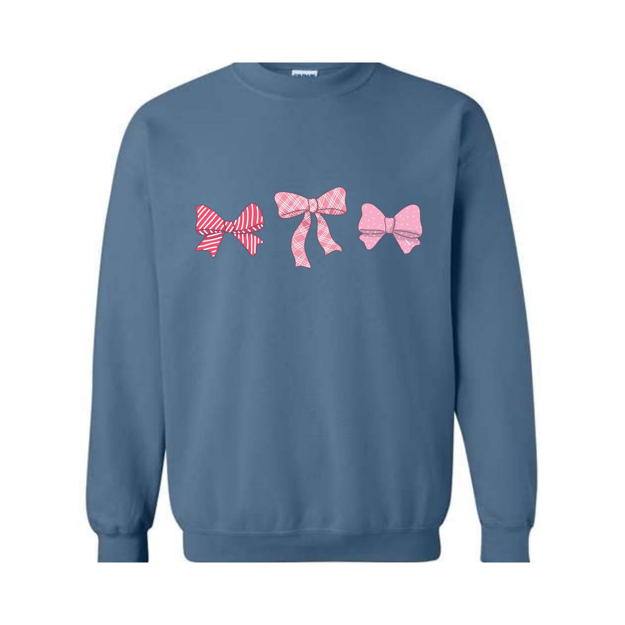 Cute Pink Ribbons Sweatshirt, Pink Bows Sweatshirt, Coquette Bows Core Sweatshirt, Pink Sweatshirt, Pink Core Hoodie