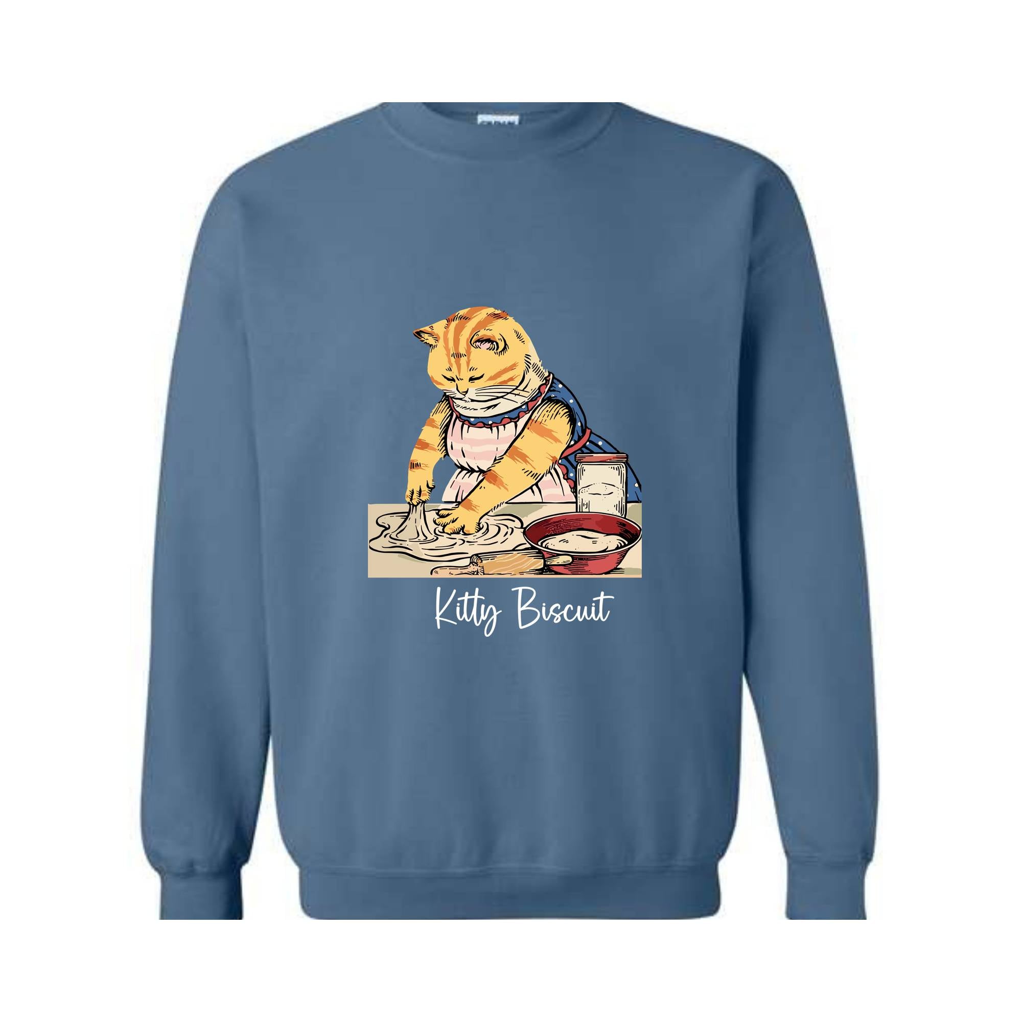 Kitty Biscuits Sweatshirt Cat Making Biscuits , Cat Sweatshirt , Cat Kneads Sweatshirt , Biscuits With Cat , Trendy Sweater