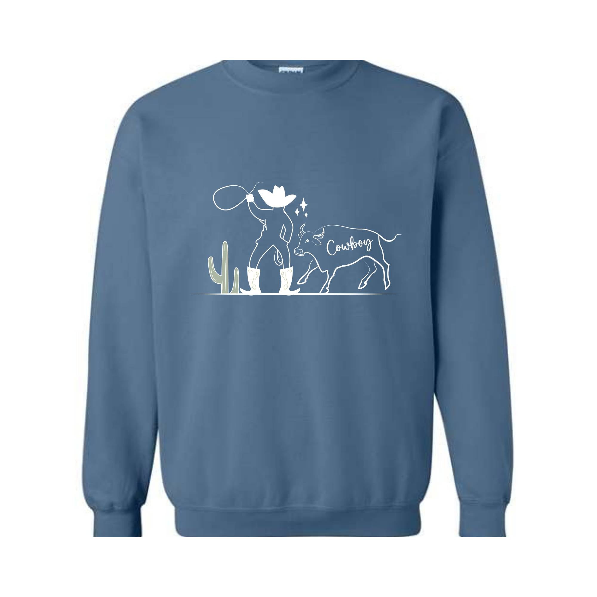 Cowboys Sweater, Cow Sweater, Cowboy With Hat Sweatshirt, Hat Sweater, Western Cowboy Sweatshirt, Cowgirl Sweater, Funny Sweater