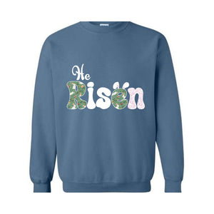 He Is Risen Easter Sweatshirt, Risen Sweatshirt, Easter Bible Verse Hoodie, Retro Easter Hoodie, Religious Sweatshirt, Christian Apparel