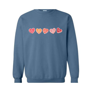 Cute Hearts Valentines Sweatshirt, Cute Valentines Day Sweater, Valentines Day Sweatshirt, Valentines Day Gifts