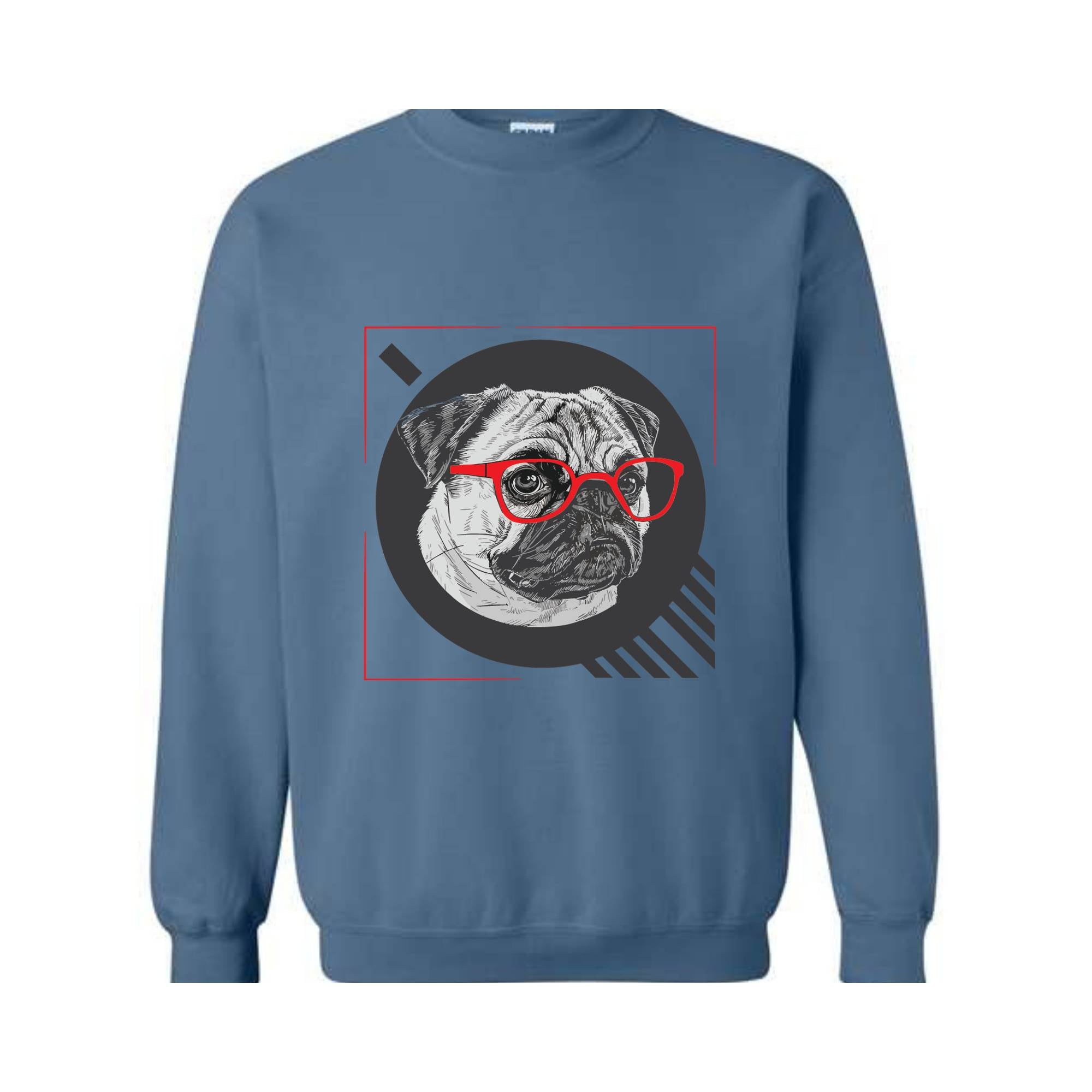 English Bulldog Sweatshirt, Hipster Bulldog Dog Hoodie, Glasses Nerdy Dog Sweatshirts, Dog Sweater, Bulldog Mom Gift