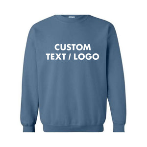 Custom Text And Logo Sweatshirt, Personalized Logo Sweatshirt, Custom Sweatshirt Gifts, Matching Family Sweatshirts