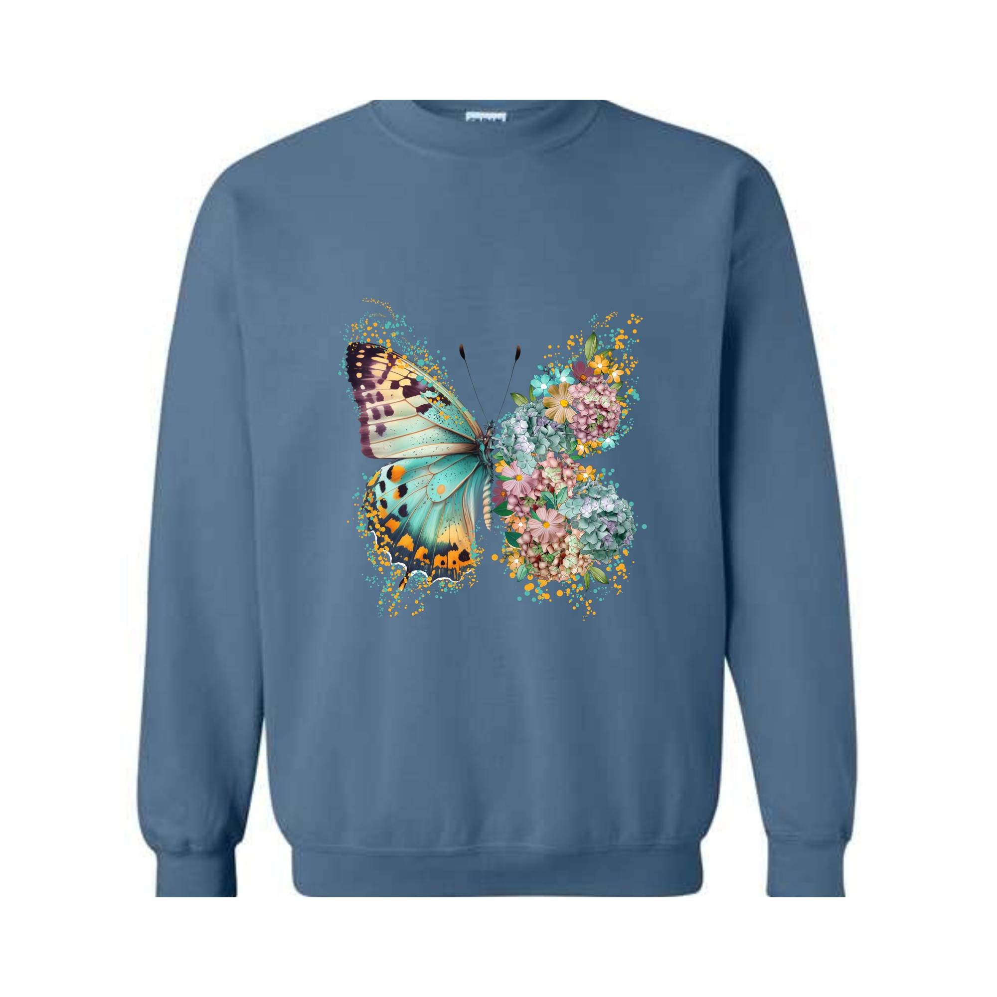 Floral Butterfly Sweatshirt, Hippie Butterfly Sweater, Butterfly Shirt, Butterfly Lover Gift, Boho Butterfly Hoodie, Antisocial Women Shirt