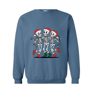 Christmas Skeleton Sweatshirt, Dancing Skeleton Sweatshirt, Funny Christmas Hoodie, Dance Skeleton Hoodie, Funny Skeleton Hoodie