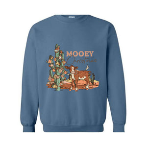 Mooey Christmas Sweatshirt, Western Christmas Sweater, Cowboy Christmas Sweatshirt, Country Christmas