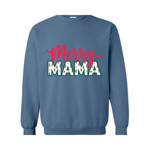 Merry Mama Sweatshirt, New Mom Christmas Sweater, Pregnancy Announcement Tee, Merry Hoodie, Cute Winter Gift