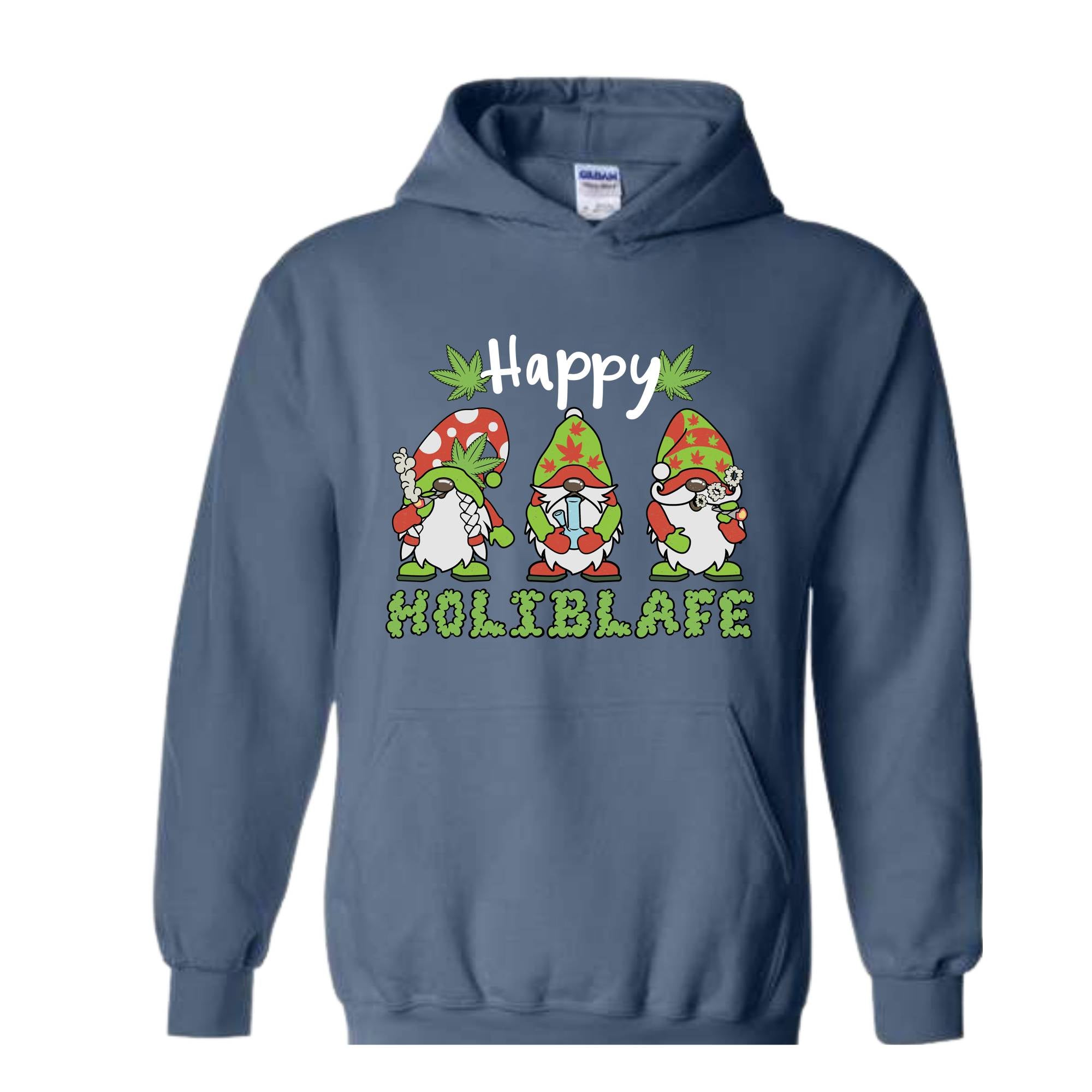 Happy Holiblafe Hoodie, Christmas Hoodie, Christmas Weed Sweater, Merry Weedmas Hoodie, Funny Christmas Sweater