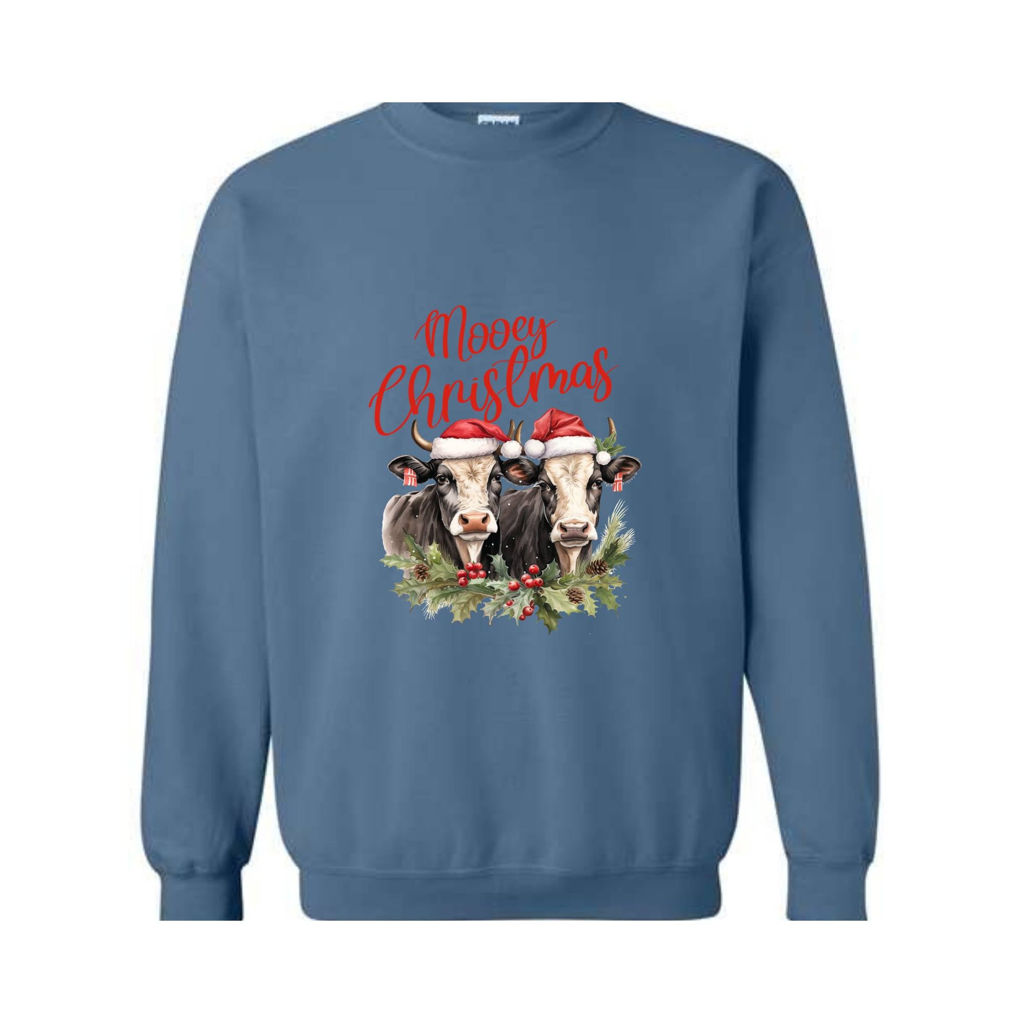 Mooey Christmas Sweatshirt, Christmas Sweatshirt, Christmas Gifts, Christmas Cow Sweatshirts, Christmas Animal Sweatshirt