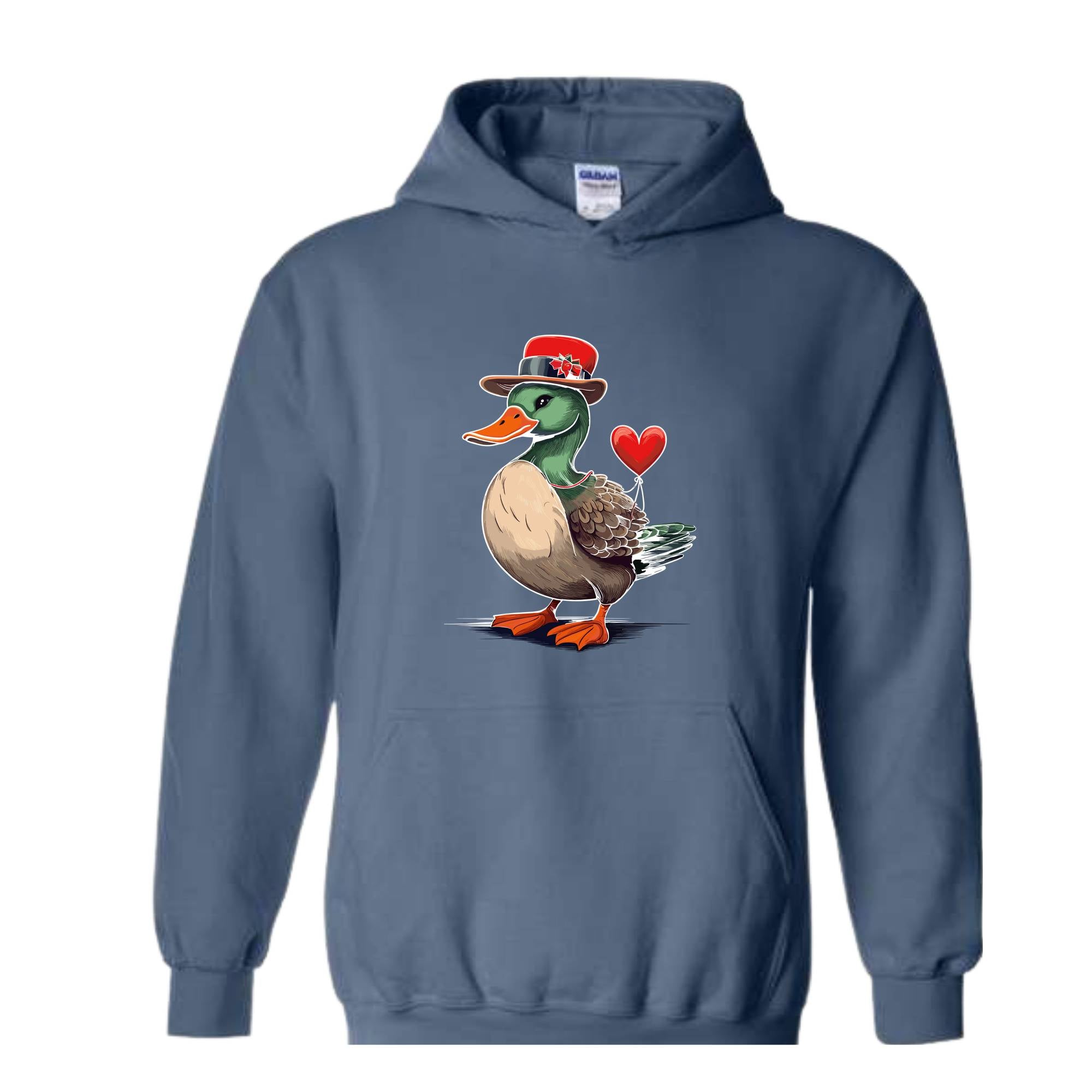 Valentine Mallard Duck Sweatshirt, Hunting Valentine's Day Hoodie, Valentine's Day Hoodie, Valentines Day Gift, Cute Valentine Hoodie