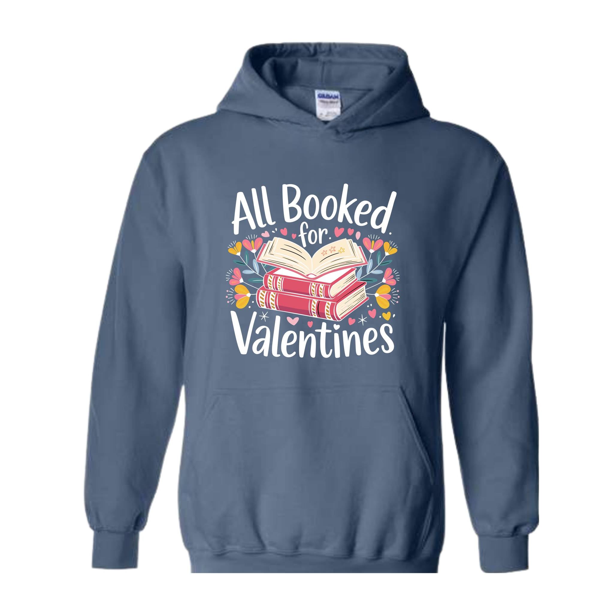 All Booked For Valentine Sweatshirt, Retro Valentine Hoodie, Books And Chocolates Hoodie, Vintage Valentines Hoodie, Cute Mom Hoodie