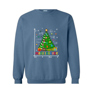 Christmas Tree Math Teacher Sweatshirt, Math Teacher Lover, Teaching Math , Mathematics Sweatshirt, Math Christmas Sweater