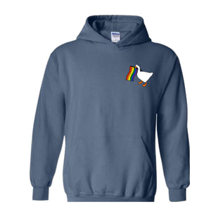 Rainbow Goose Sweatshirt, LGBTQ Hoodie, Pride Hoodie, Gay Hoodie, Transgender Hoodie, Human Rights Hoodie, Funny Lesbian Hoodie