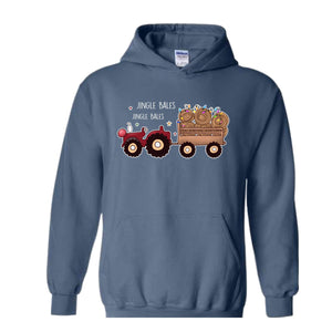 Jingle Bales Jingle Bales Hoodie, Christmas Hoodie, Farming Hoodie, Christmas Farmer Hoodie, Christmas Lights