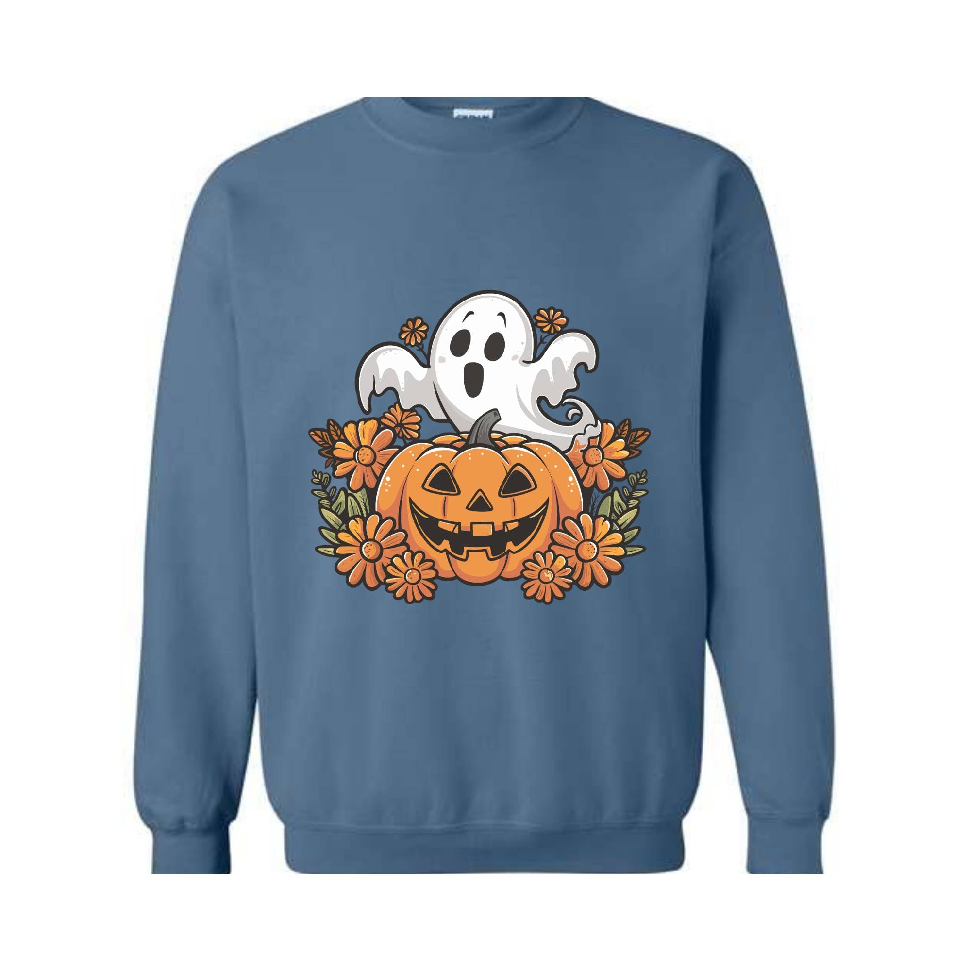 Floral Ghost Sweatshirt, Floral Ghost Shirt, Halloween Ghost Sweatshirt, Flower Halloween Shirt, Vintage Retro Sweatshirt, Fall Sweater