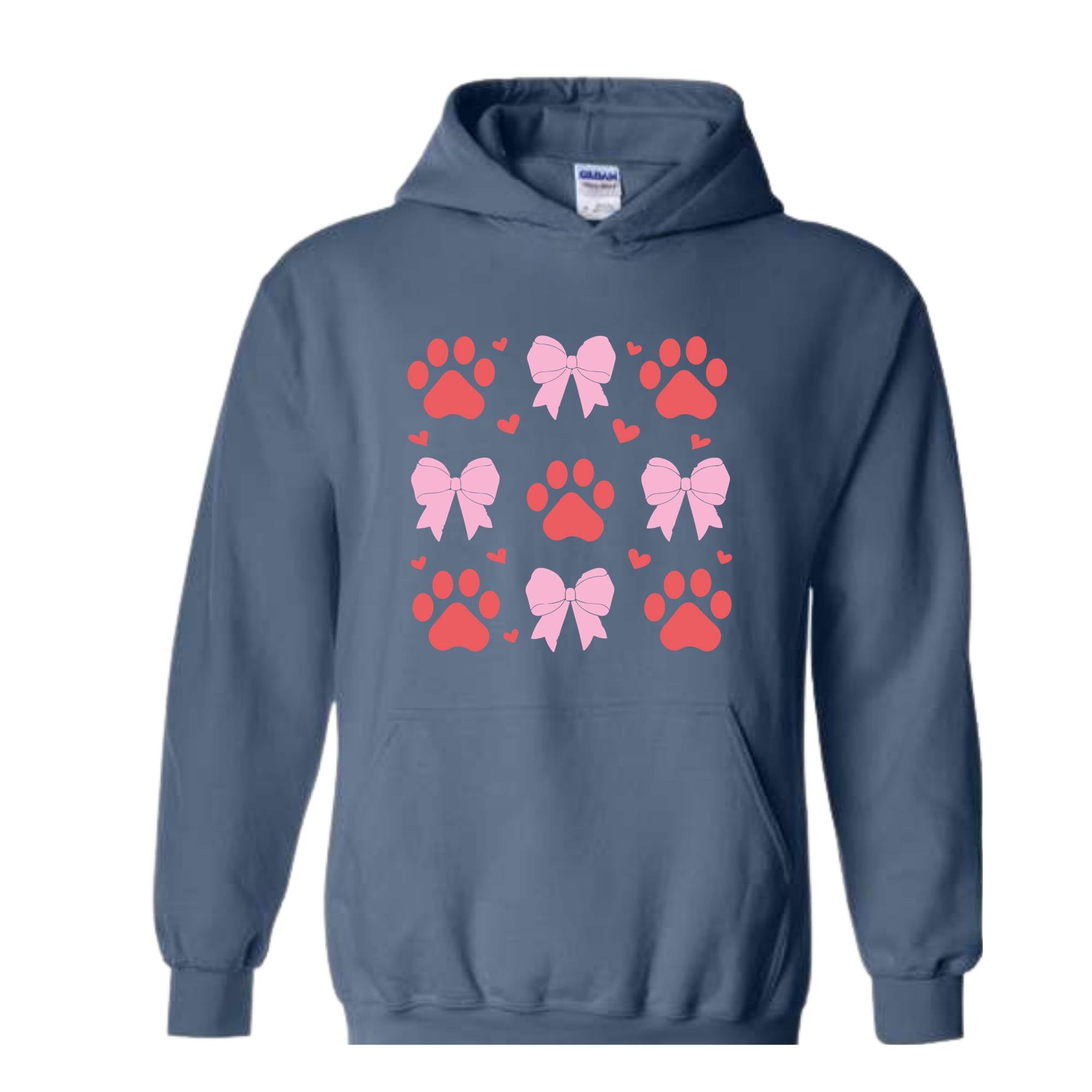 Valentine Coquette Bows Footprint Dog Cat Shirt, Happy Valentine 2025 Cat Shirt, Cat Love Trip Shirt, Valentine Holiday T-Shirt, Dog Lover