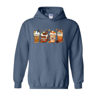 Fall Autumn Coffee Hoodie, Pumpkin Spice Hoodie, Coffee Lover Hoodie, Autumn Hoodie, Thanksgiving Gift